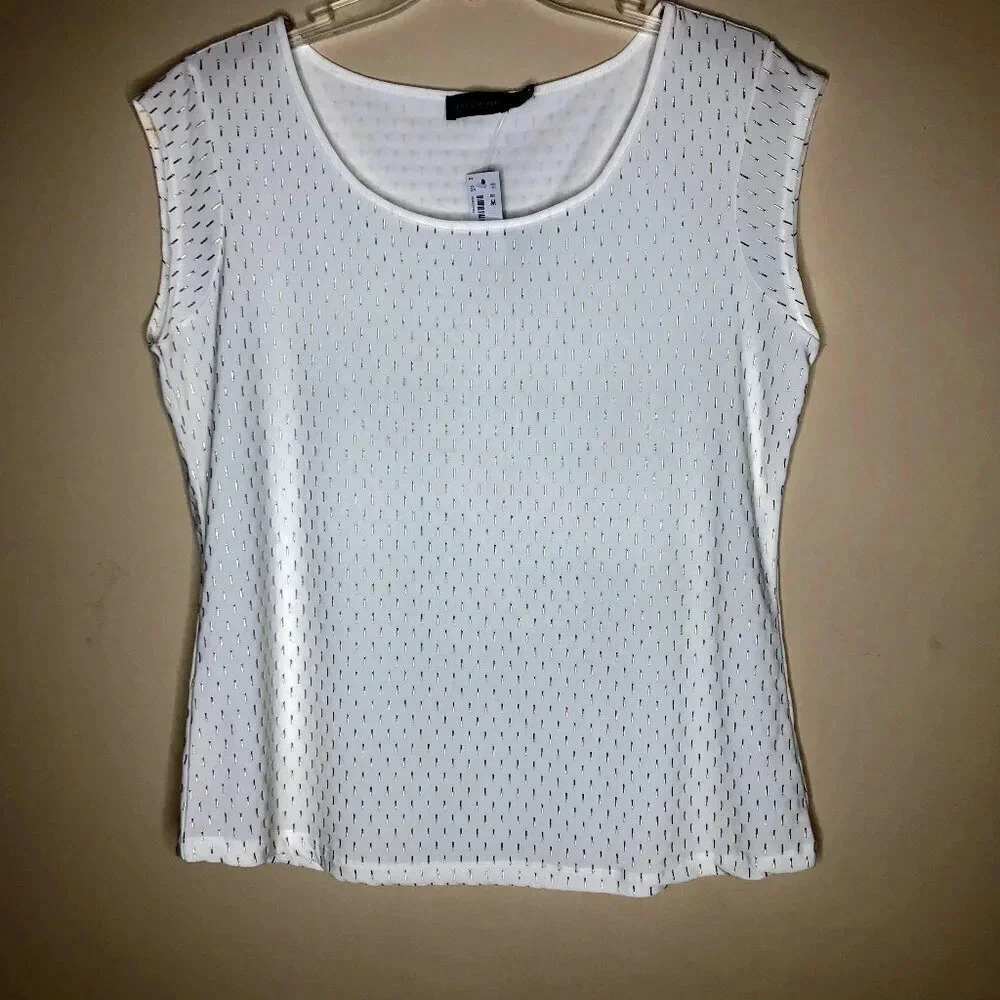 The Limited White Top with Metallic Gold Flecks, Size M, NWT